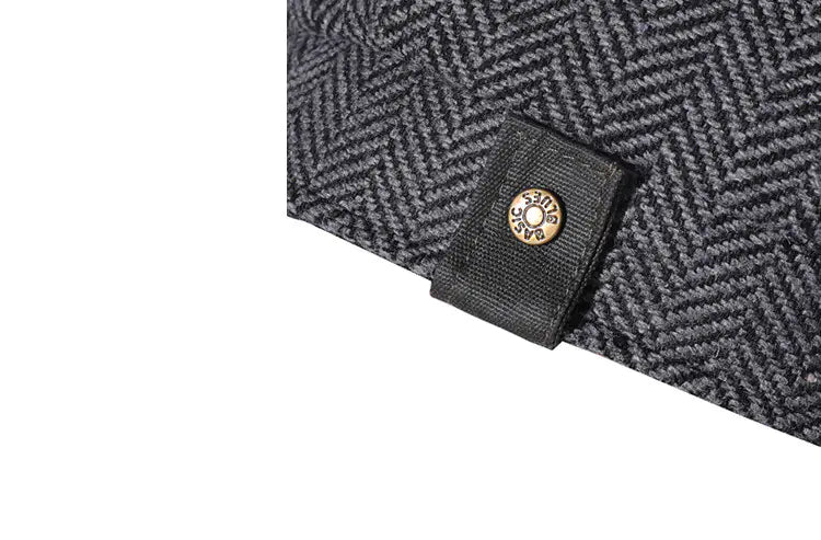 Beret Octagonal Hat for Men and Women, Winter Wool