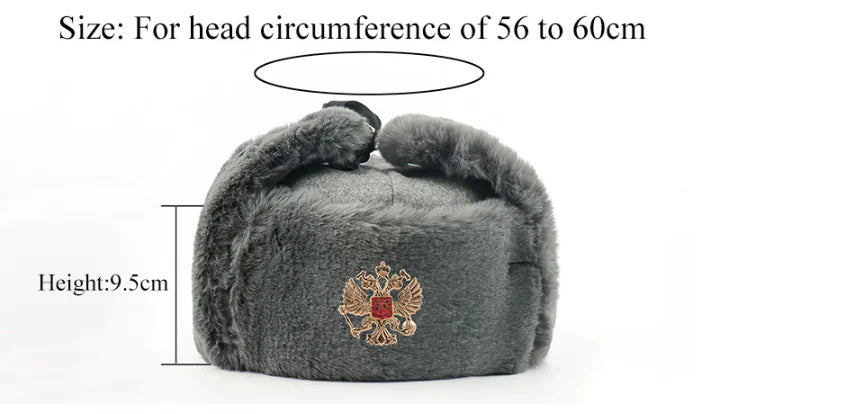 Soviet Emblem Thick Wool Winter Hat for Men and Women