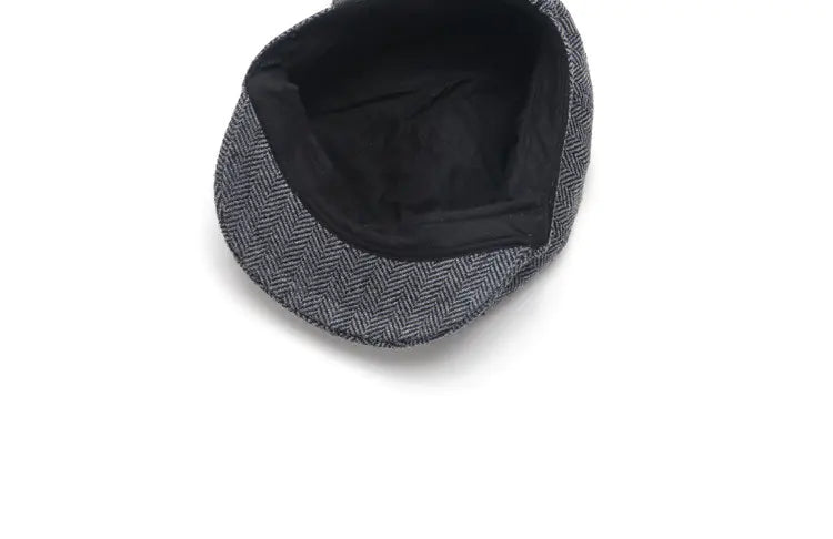 Beret Octagonal Hat for Men and Women, Winter Wool