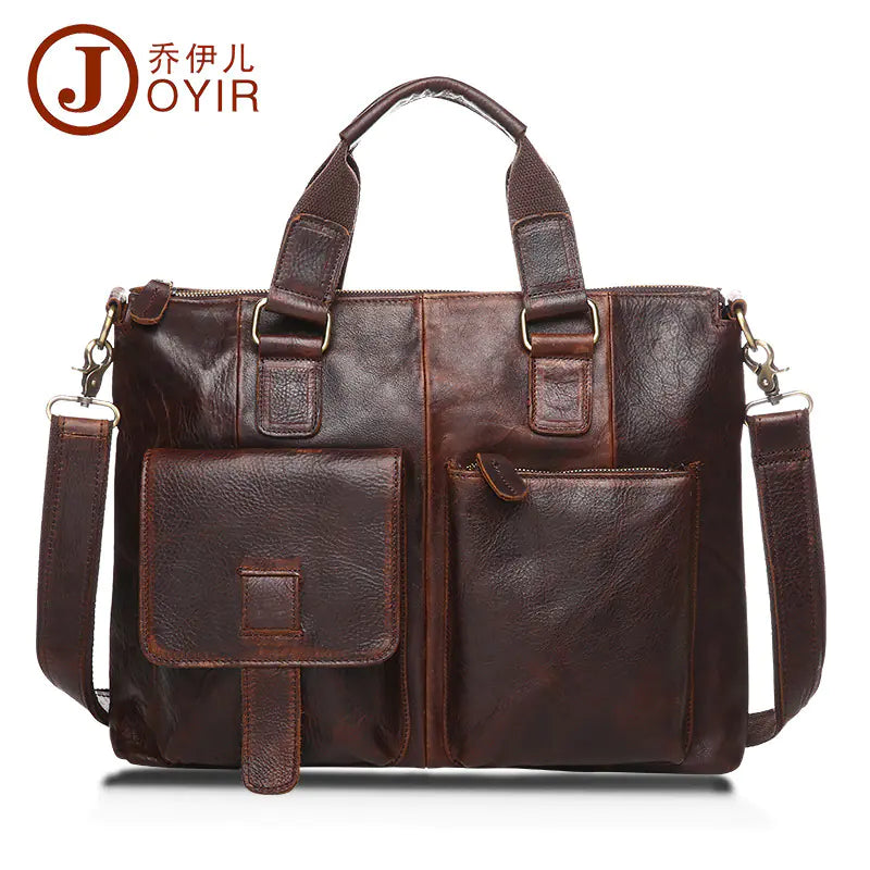 Leather Men's Messenger Bag - Crossbody Shoulder Bag