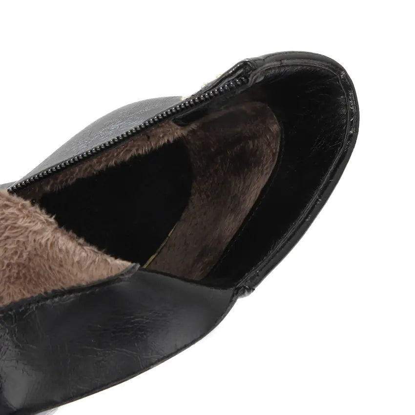 Winter High Heel Ankle Boots for Women (Sizes 40-48)
