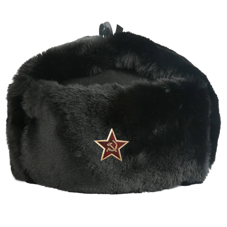 Soviet Emblem Thick Wool Winter Hat for Men and Women