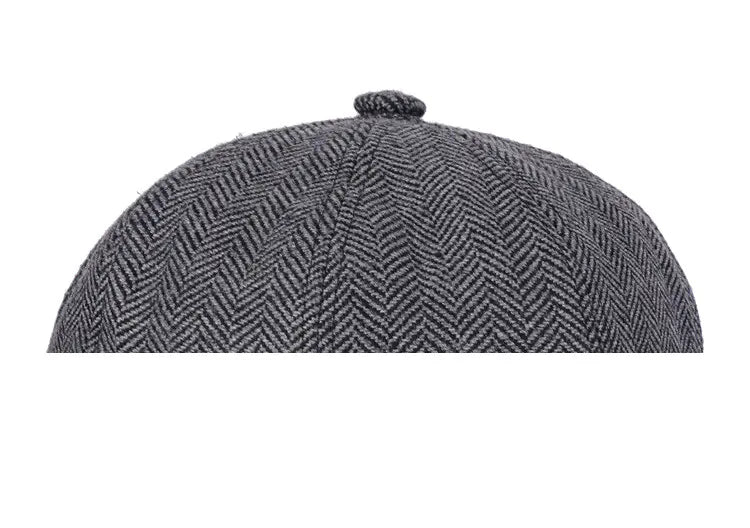 Beret Octagonal Hat for Men and Women, Winter Wool