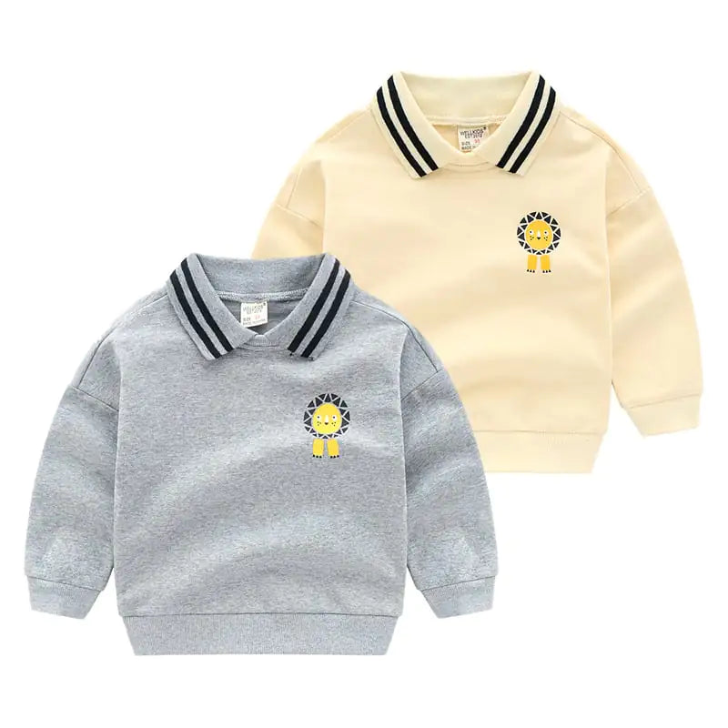 Striped Cartoon Pullover Jacket for Kids