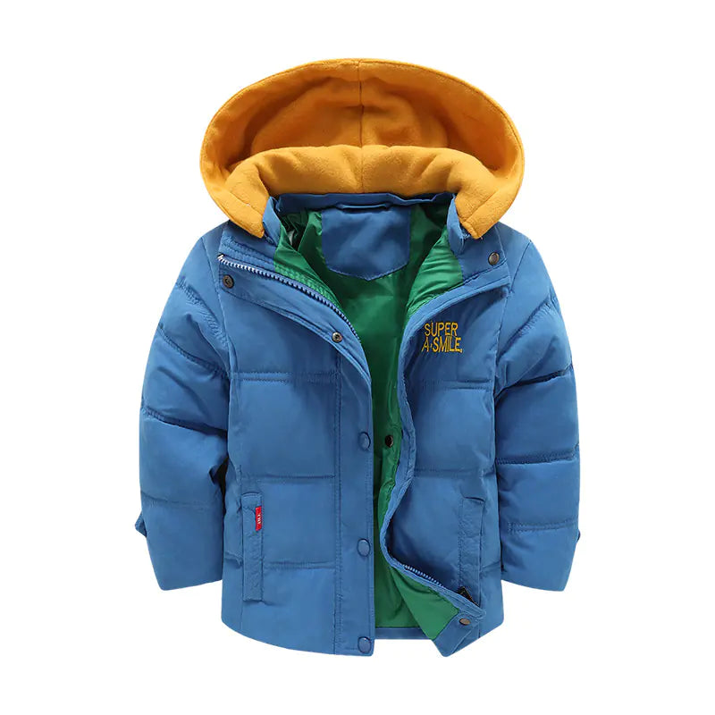 Boys' Hooded Winter Jacket for 3-10 Years (Thick & Warm)