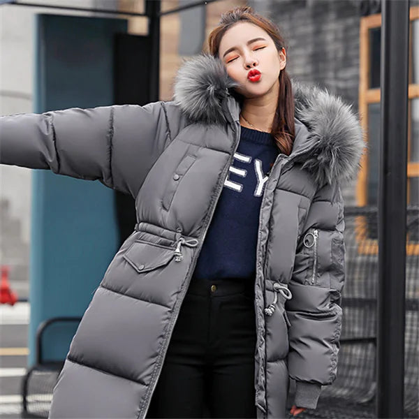 Large Fur Collar Down Jacket