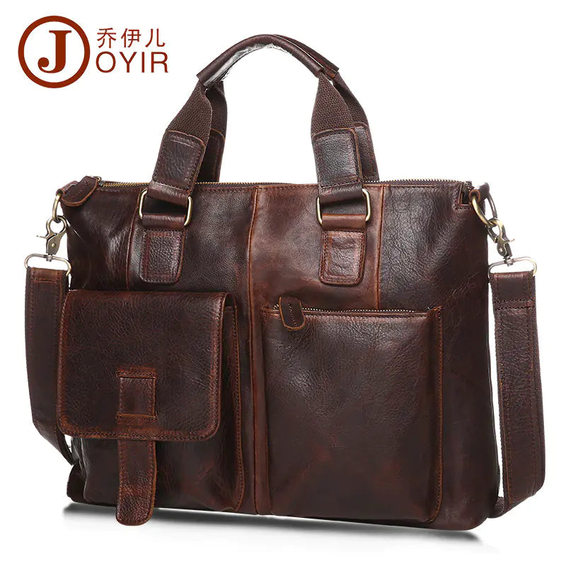 Leather Men's Messenger Bag - Crossbody Shoulder Bag
