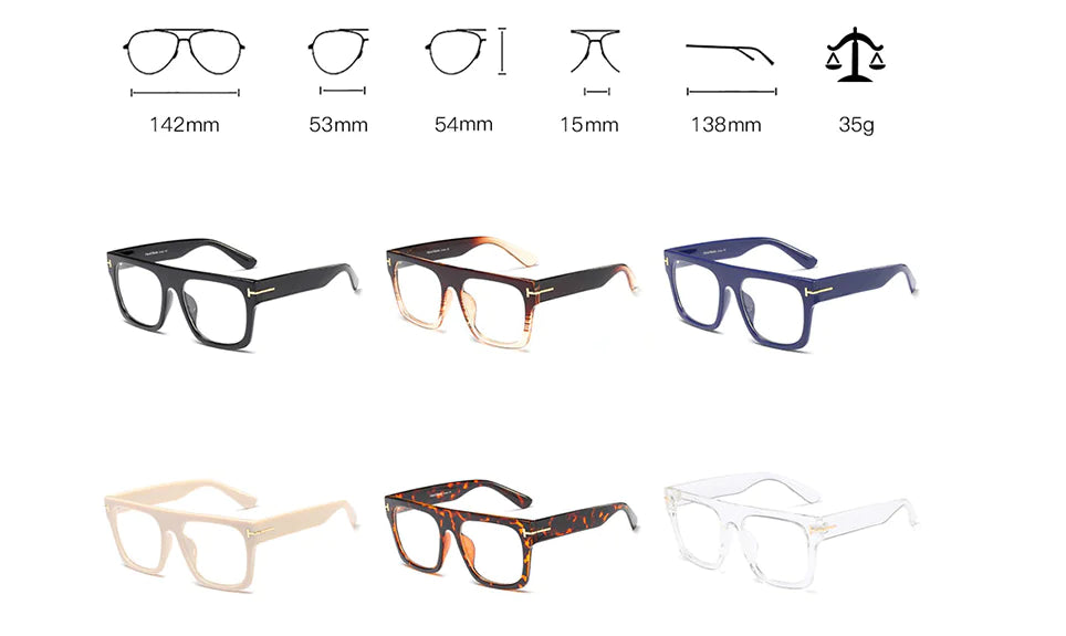 Oversized Fashion Glasses Frame for Men and Women
