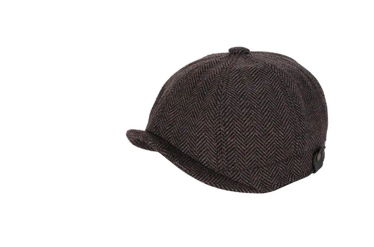 Beret Octagonal Hat for Men and Women, Winter Wool