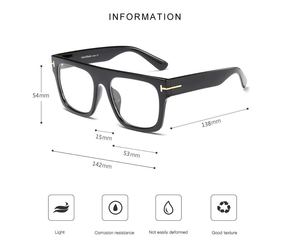 Oversized Fashion Glasses Frame for Men and Women