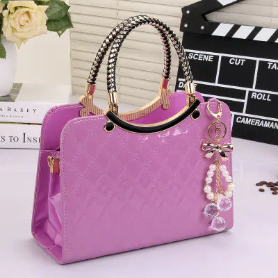 Diamond Pattern Shoulder Crossbody Bag, Tote Bag