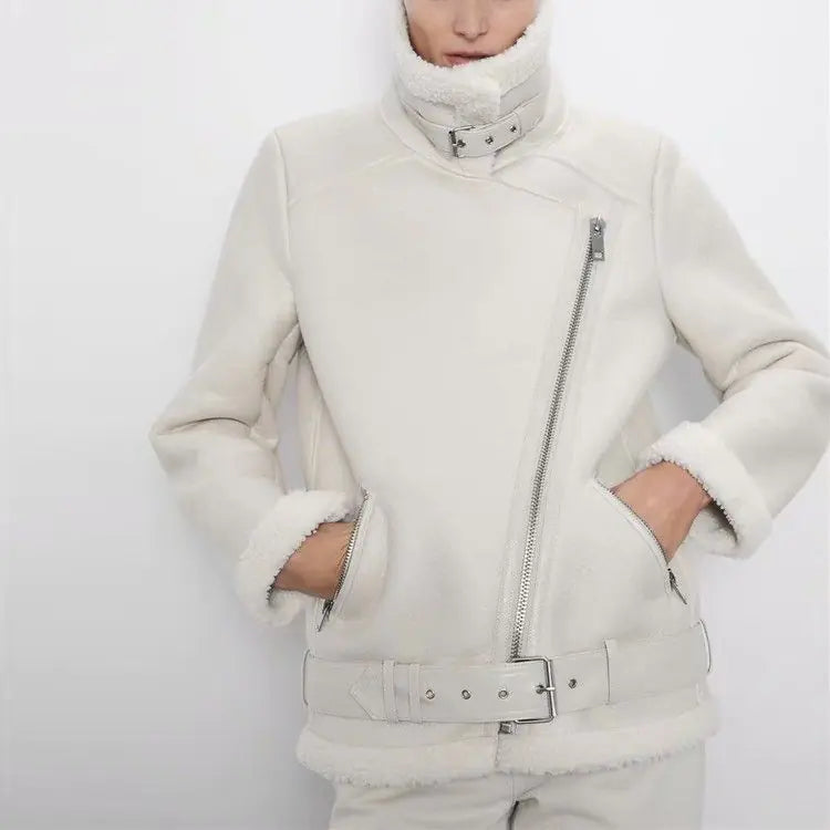 Winter Fashion Thick Faux Fur Long Sleeve Coat for Women
