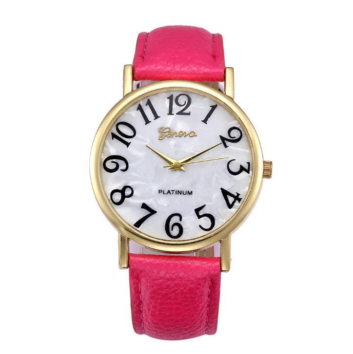 Geneva Leather Casual Watch