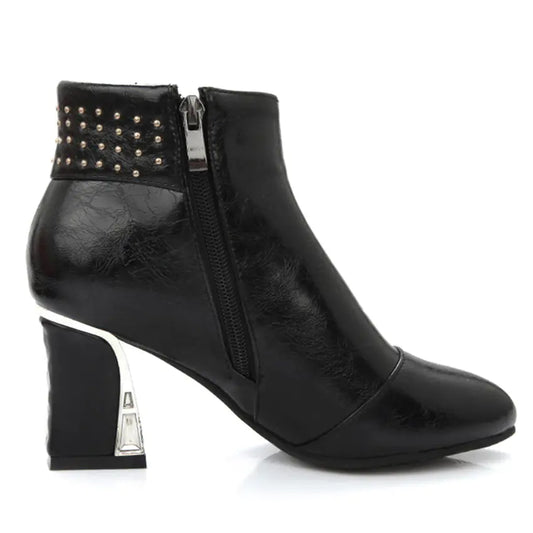 Winter High Heel Ankle Boots for Women (Sizes 40-48)