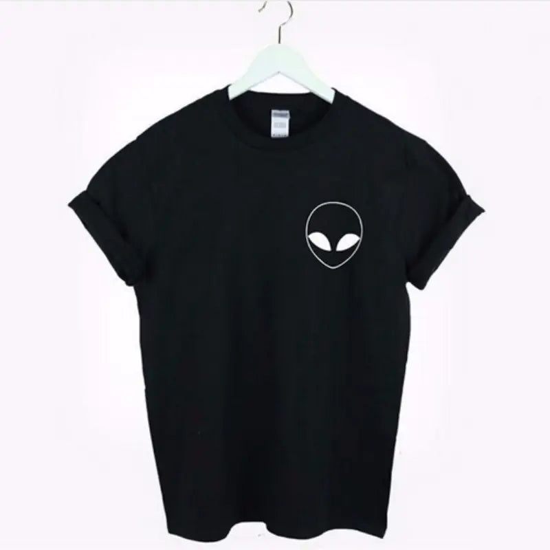 Alien Print Black and White Slim Fit T-Shirt 2020