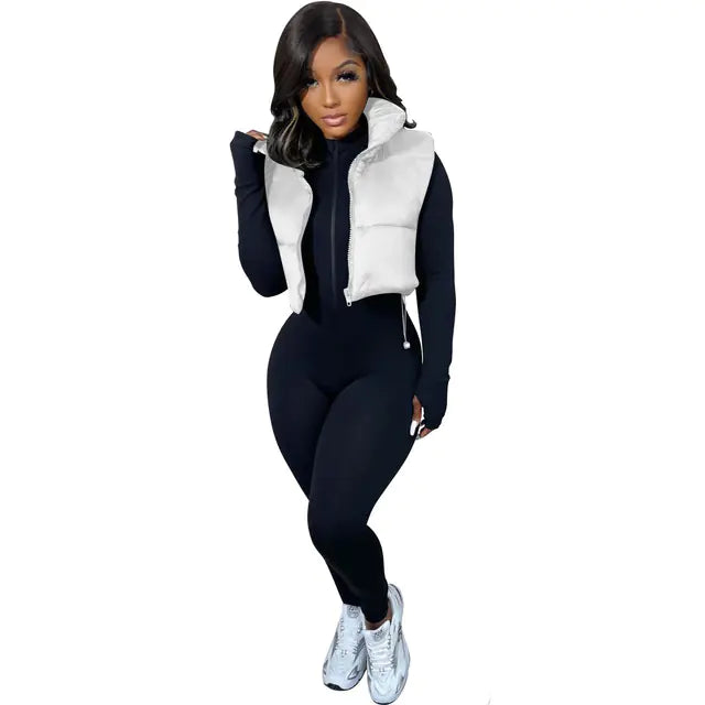 Cotton Sleeveless Vest for Women - Winter Top Coat