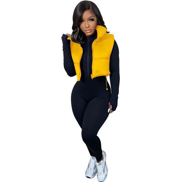 Cotton Sleeveless Vest for Women - Winter Top Coat