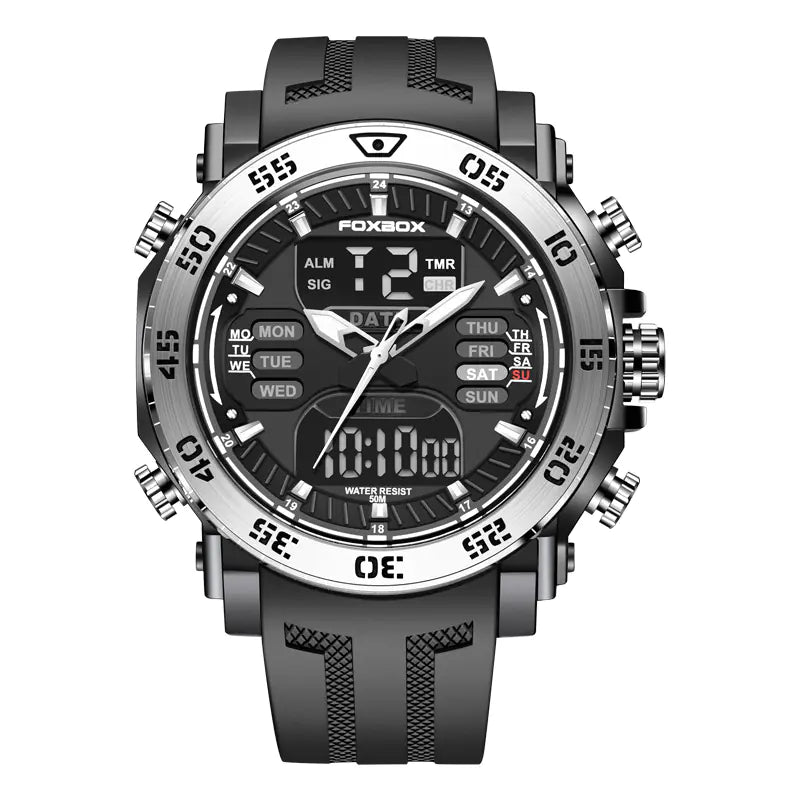 Luminous Multifunction Quartz Dual Display Watch