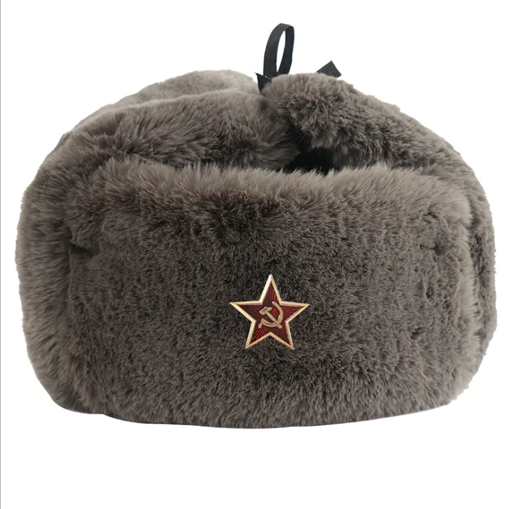 Soviet Emblem Thick Wool Winter Hat for Men and Women