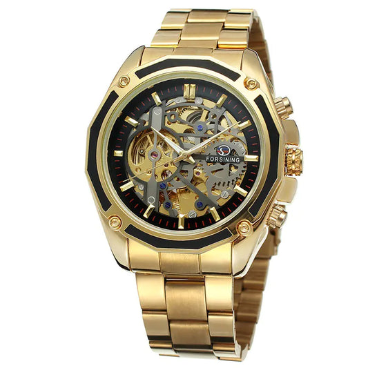 Skeleton Steel Strap Men's Automatic Mechanical Watch