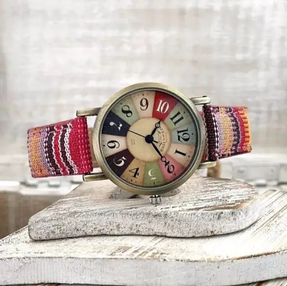 Multicolor Rainbow Pattern Dial Ladies' Watch