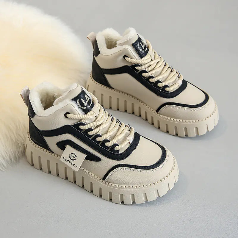 Korean Style Winter High-Top Warm Sneakers for Women
