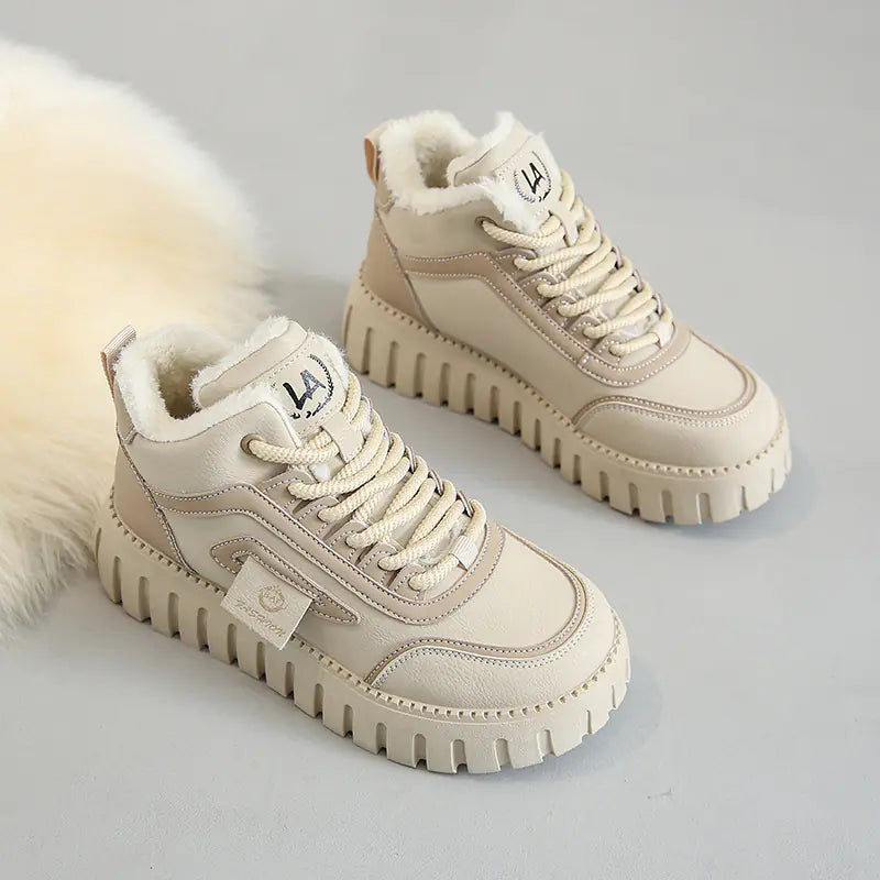 Korean Style Winter High-Top Warm Sneakers for Women