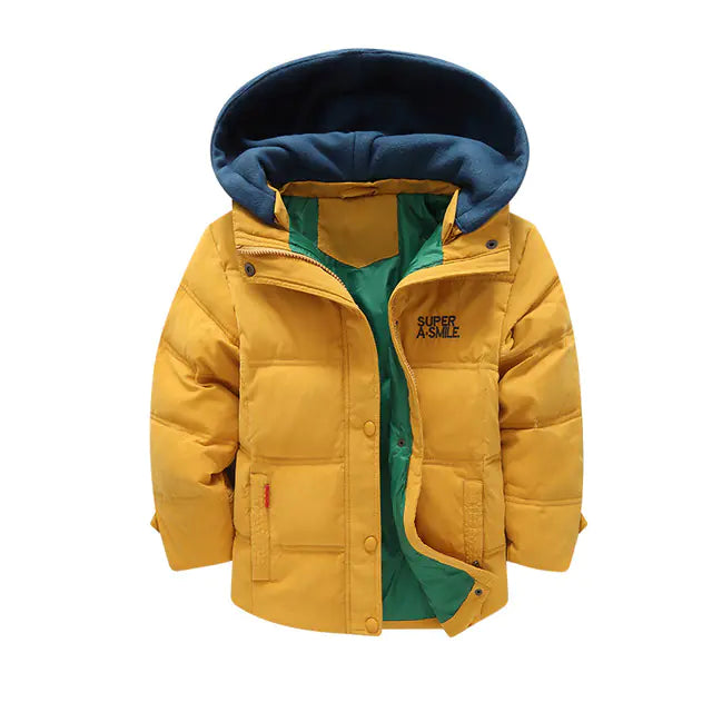 Boys' Hooded Winter Jacket for 3-10 Years (Thick & Warm)