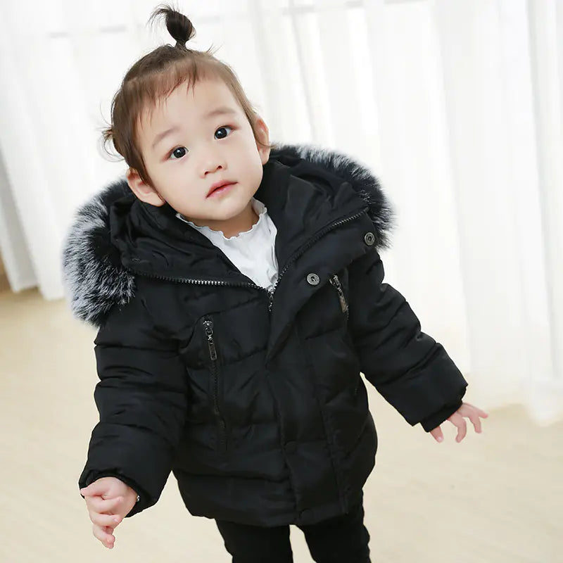 NEW YORKER kids Style  Cotton Jacket with Fur Collar
