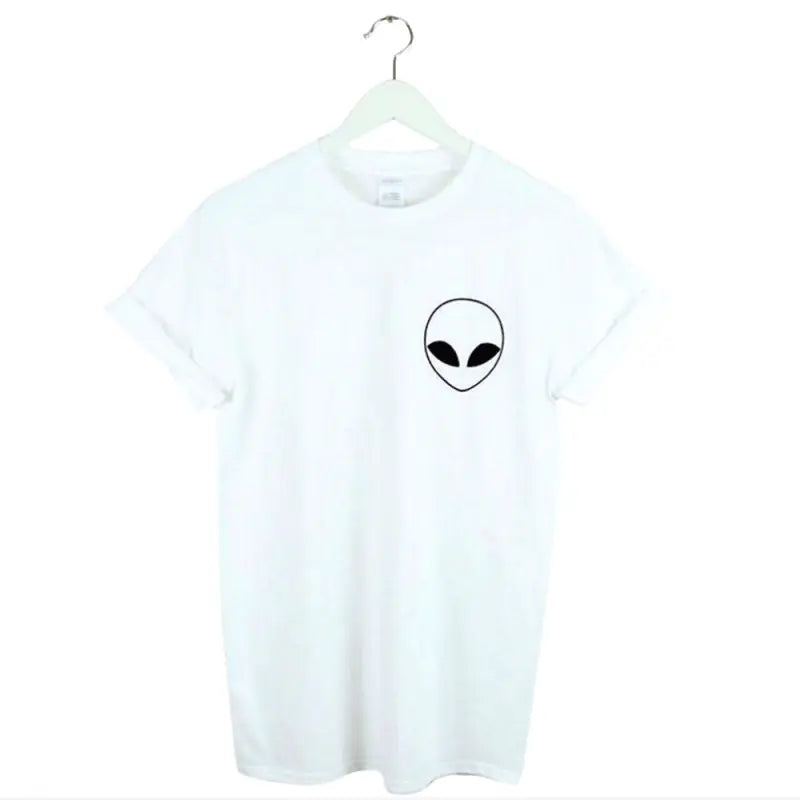 Alien Print Black and White Slim Fit T-Shirt 2020