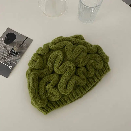 Gender-Neutral Flower Knitted Beanie Hat