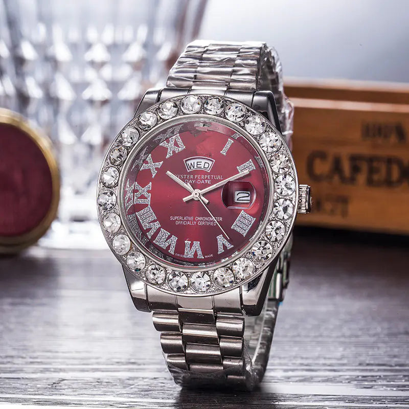 Rainbow Diamond Steel Band Watch