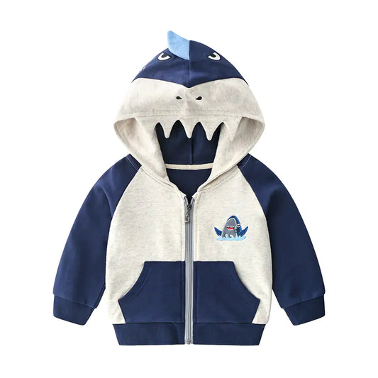 Children's Cartoon Hooded Cotton Cardigan Jacket