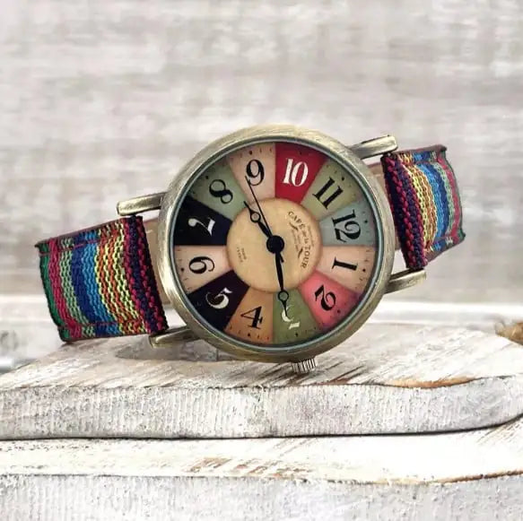 Multicolor Rainbow Pattern Dial Ladies' Watch