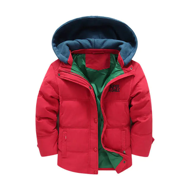 Boys' Hooded Winter Jacket for 3-10 Years (Thick & Warm)