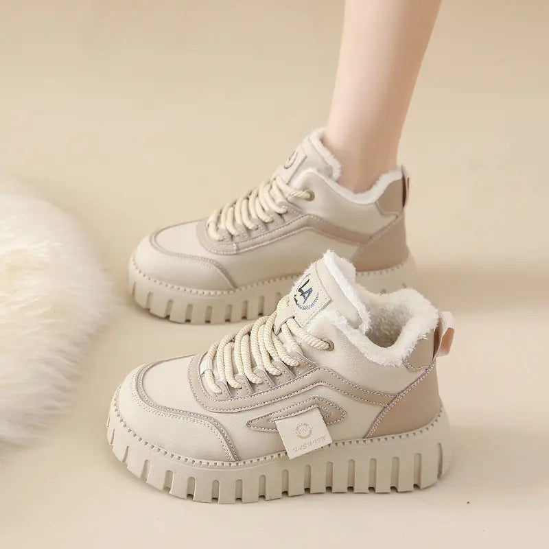 Korean Style Winter High-Top Warm Sneakers for Women