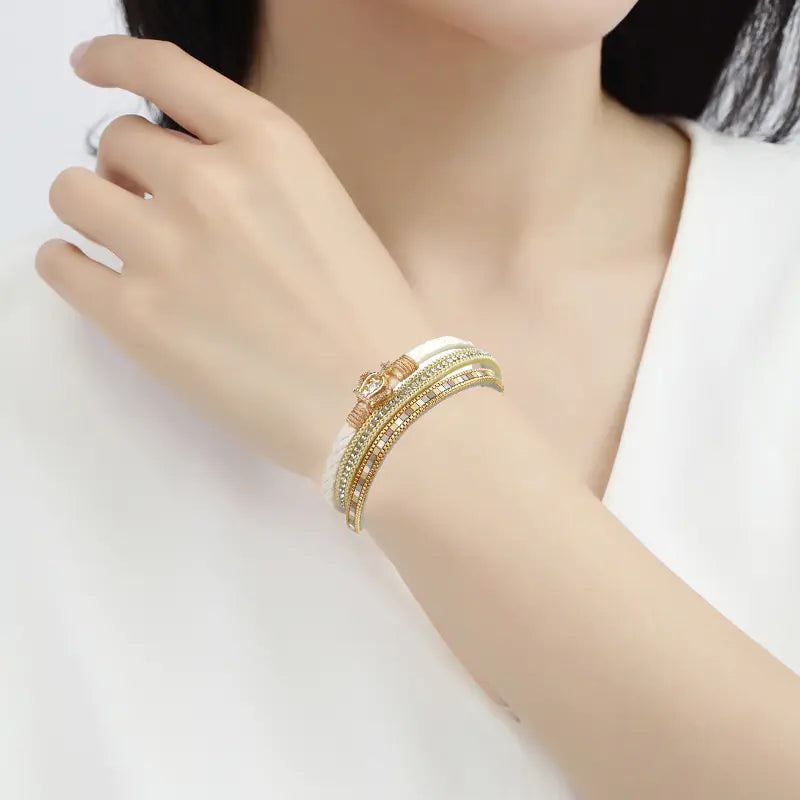 Crown Leather Bracelet for Women