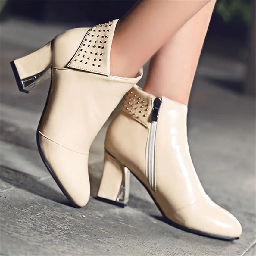Winter High Heel Ankle Boots for Women (Sizes 40-48)