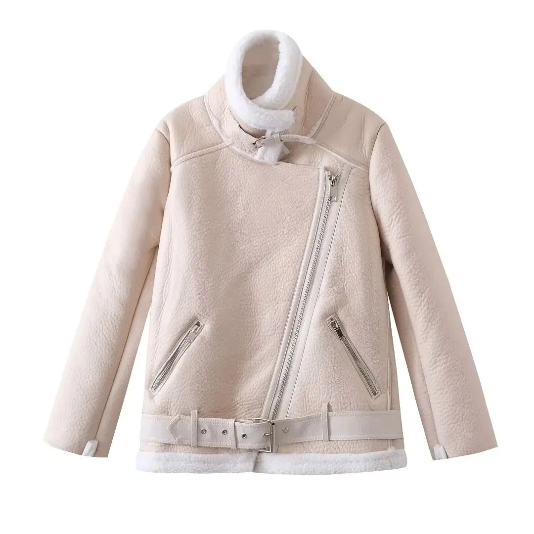 Winter Fashion Thick Faux Fur Long Sleeve Coat for Women