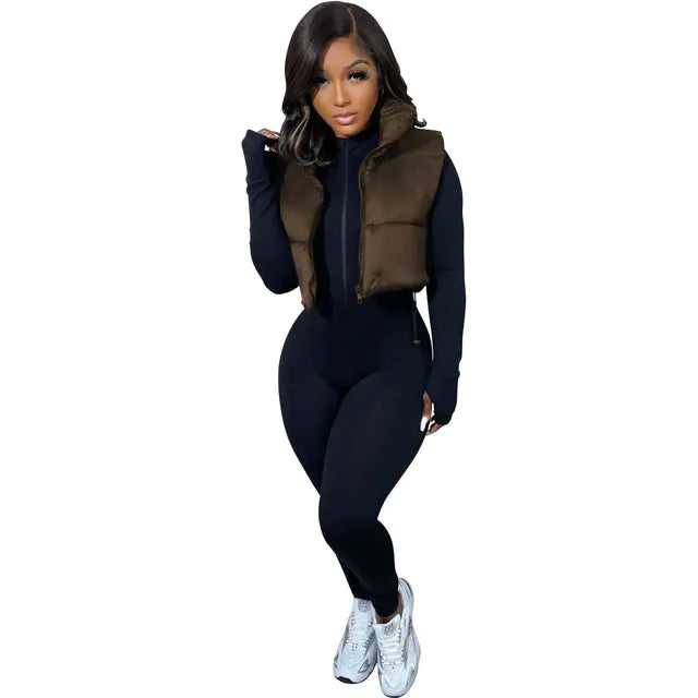 Cotton Sleeveless Vest for Women - Winter Top Coat
