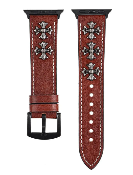 Genuine Leather Punk Style Watch Band for Apple Watch