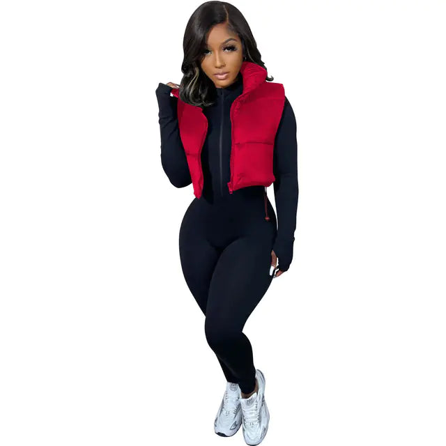 Cotton Sleeveless Vest for Women - Winter Top Coat