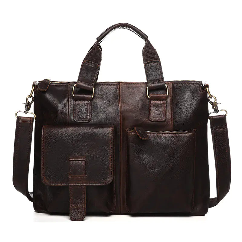 Leather Men's Messenger Bag - Crossbody Shoulder Bag