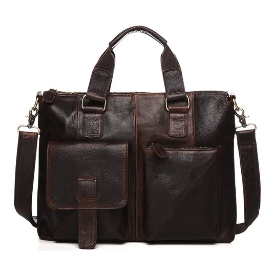 Leather Men's Messenger Bag - Crossbody Shoulder Bag