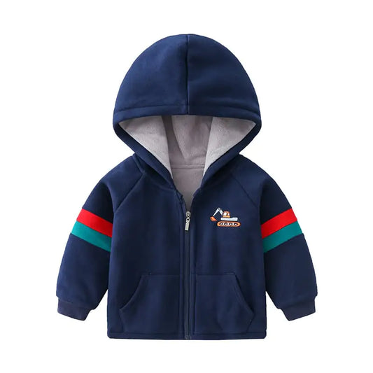 Children's Thickened Velvet Cartoon Embroidered Jacket