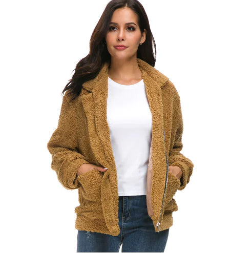 Women's Zip-Up Plush Jacket
