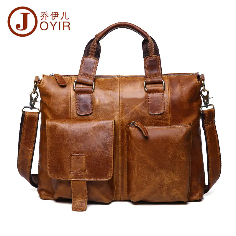 Leather Men's Messenger Bag - Crossbody Shoulder Bag