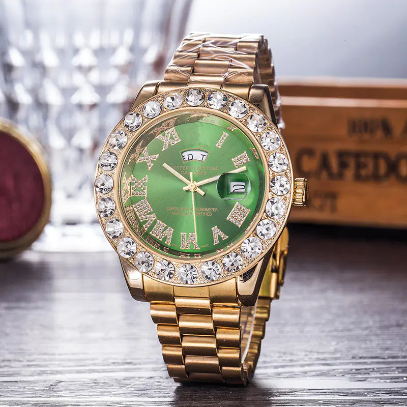 Rainbow Diamond Steel Band Watch