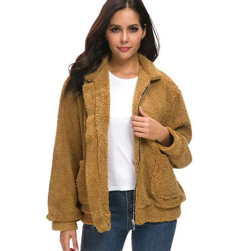 Women's Zip-Up Plush Jacket