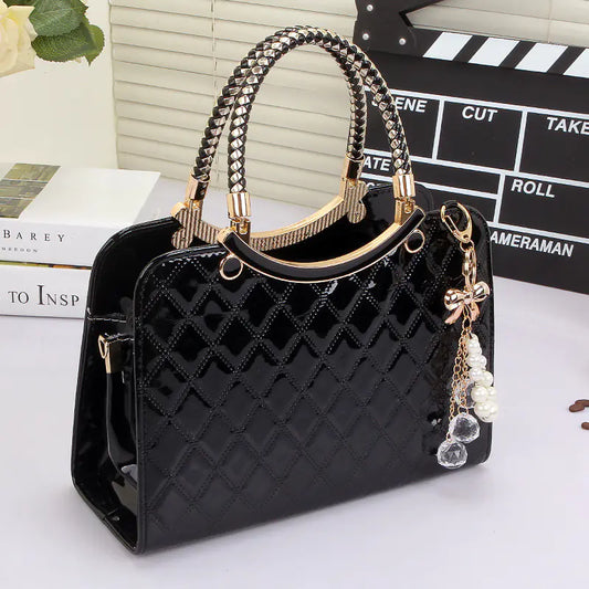 Diamond Pattern Shoulder Crossbody Bag, Tote Bag